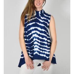 Kozan Harlow Tie Dye Cowl Neck Sleeveless A Line Gauzy Cotton Tunic Medium